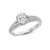 Oval Center Split Shank Engagement Ring